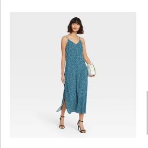 Women’s Blue Floral print Slip Dress - A New Day